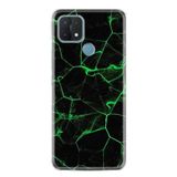 Kılıfland Oppo A15 A15s ile Uyumlu Silikon Kılıf, Yeşil Şerit Mermer Desenli, Baskılı