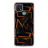 Kılıfland Oppo A15 A15s ile Uyumlu Silikon Kılıf, Zigzag Desen, Siyah Turuncu