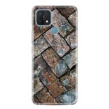 Kılıfland Oppo A15 A15s Kılıf, Silikon, Retro Stone Desenli, Baskılı