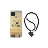 kilifland Oppo A15s ile Uyumlu Kılıf Desenli Silikon Boyun Askılı Belive In Yourself 1316