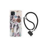 kilifland Oppo A15s ile Uyumlu Kılıf Desenli Silikon Boyun Askılı Donut Girl 1408