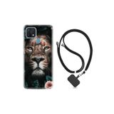 kilifland Oppo A15s ile Uyumlu Kılıf Desenli Silikon Boyun Askılı Leon Flowers 1333