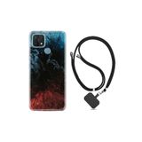 kilifland Oppo A15s ile Uyumlu Kılıf Desenli Silikon Boyun Askılı Red Blue Black Abstact 1386