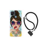 kilifland Oppo A15s ile Uyumlu Kılıf Desenli Silikon Boyun Askılı Sugar And Woman 1418