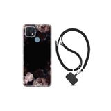 kilifland Oppo A15s ile Uyumlu Kılıf Resimli Desenli Silikon Boyun Askılı Dark Flowers 1906