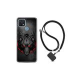 kilifland Oppo A15s ile Uyumlu Kılıf Resimli Desenli Silikon Boyun Askılı Dark Wolf 1813