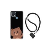 kilifland Oppo A15s ile Uyumlu Kılıf Resimli Desenli Silikon Boyun Askılı Hello Bear 1905
