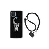 kilifland Oppo A15s ile Uyumlu Kılıf Resimli Desenli Silikon Boyun Askılı Panda Moon 18mate10lite