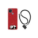 kilifland Oppo A15s ile Uyumlu Kılıf Resimli Desenli Silikon Boyun Askılı Sleeping Panda 1810