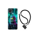 kilifland Oppo A15s ile Uyumlu Kılıf Resimli Desenli Silikon Boyun Askılı Space 1814