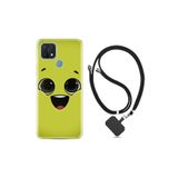 kilifland Oppo A15s ile Uyumlu Kılıf Resimli Desenli Silikon Boyun Askılı White Green 1833