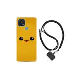 kilifland Oppo A15s ile Uyumlu Kılıf Resimli Desenli Silikon Boyun Askılı Yellow Sweet 1817