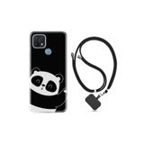 kilifland Oppo A15s ile Uyumlu Kılıf Silikon Desen Boyun Askılı Bay Bay Panda 1784