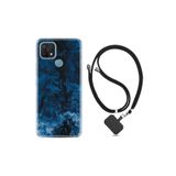 kilifland Oppo A15s ile Uyumlu Kılıf Silikon Desen Boyun Askılı Blue Zigzag 1687