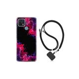 kilifland Oppo A15s ile Uyumlu Kılıf Silikon Desen Boyun Askılı Boyalar 1663