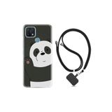 kilifland Oppo A15s ile Uyumlu Kılıf Silikon Desen Boyun Askılı Hello Panda 1709