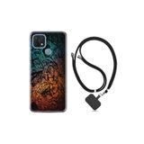 kilifland Oppo A15s ile Uyumlu Kılıf Silikon Desen Boyun Askılı Işaretler Tuval 1716