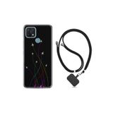 kilifland Oppo A15s ile Uyumlu Kılıf Silikon Desen Boyun Askılı Line Planet 1736