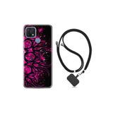 kilifland Oppo A15s ile Uyumlu Kılıf Silikon Desen Boyun Askılı Purple Knife 1692