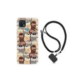 kilifland Oppo A15s ile Uyumlu Kılıf Silikon Desen Boyun Askılı Sevimli Hayvanlar 1730