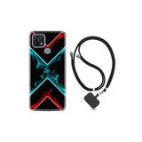kilifland Oppo A15s ile Uyumlu Kılıf Silikon Desen Boyun Askılı Smoke 1728