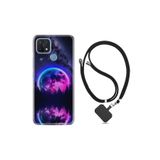 kilifland Oppo A15s ile Uyumlu Kılıf Silikon Desen Boyun Askılı Star Planet 1652
