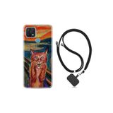kilifland Oppo A15s ile Uyumlu Kılıf Silikon Desen Boyun Askılı Tablo Cat 1788