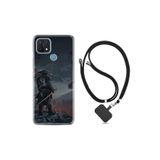 kilifland Oppo A15s ile Uyumlu Kılıf Silikon Desen Boyun Askılı Warrior 1653