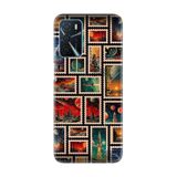 Kılıfland Oppo A16 ile Uyumlu Kılıf, Hayat Serisi, Desenli Posta Pulları, Silikon, Renkli