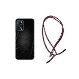 kilifland Oppo A16 ile Uyumlu Kılıf Rasta Ipli Boyun Askılı Desenli Silikon Dikenli Tel 1779