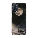 Kılıfland Oppo A16 ile Uyumlu Resimli Desenli Baskılı Silikon Kılıf, Ay Balonu Temalı, Siyah
