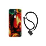 kilifland Oppo A5 A9 2020 ile Uyumlu Kılıf Silikon Ipli Boyun Askılı Desenli Boks Eldiveni 1763