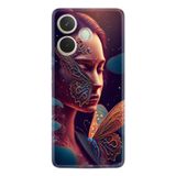 Kılıfland Oppo A5 Pro 5G ile Uyumlu Kılıf, Boutique Baskılı Kelebek Kadın Tasarımı, Silikon, Renk75