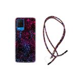 kilifland Oppo A54 ile Uyumlu Kılıf Rasta Ipli Boyun Askılı Desenli Silikon Boyalar 1660