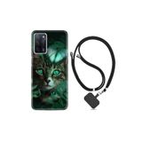 kilifland Oppo A55 ile Uyumlu Kılıf Desenli Silikon Boyun Askılı Blue Butterflys 1350