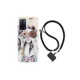 kilifland Oppo A55 ile Uyumlu Kılıf Desenli Silikon Boyun Askılı Donut Girl 1408