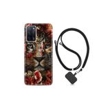 kilifland Oppo A55 ile Uyumlu Kılıf Desenli Silikon Boyun Askılı Flowers Baby Tiger 1336