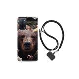kilifland Oppo A55 ile Uyumlu Kılıf Desenli Silikon Boyun Askılı Flowers Bear 1337