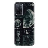 Kılıfland Oppo A55 ile Uyumlu Kılıf, Hayat Serisi, Ay Resimleri Desenli, Silikon, Siyah