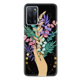 Kılıfland Oppo A55 ile Uyumlu Kılıf, Hayat Serisi, Desenli Hand Flowers, Silikon, Siyah