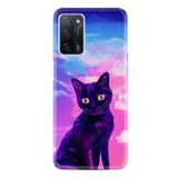 Kılıfland Oppo A55 ile Uyumlu Kılıf, Hayat Serisi, Desenli Üzgün Kedi, Silikon, Renkli