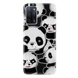 Kılıfland Oppo A55 ile Uyumlu Kılıf, Hayat Serisi, Panda Desenli, Silikon, Siyah-Beyaz