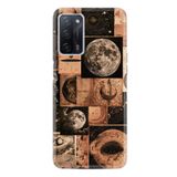 Kılıfland Oppo A55 ile Uyumlu Kılıf, Hayat Serisi, Retro Moon Desenli, Silikon, Siyah