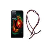 kilifland Oppo A55 ile Uyumlu Kılıf Rasta Ipli Boyun Askılı Desenli Silikon Boks Eldiveni 1763