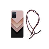 kilifland Oppo A55 ile Uyumlu Kılıf Rasta Ipli Boyun Askılı Desenli Silikon Great Marble 1405