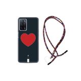 kilifland Oppo A55 ile Uyumlu Kılıf Rasta Ipli Boyun Askılı Desenli Silikon Mavi Mermer 1297