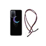 kilifland Oppo A55 ile Uyumlu Kılıf Rasta Ipli Boyun Askılı Desenli Silikon Moon Star 1851