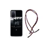 kilifland Oppo A55 ile Uyumlu Kılıf Rasta Ipli Boyun Askılı Desenli Silikon New York 1612