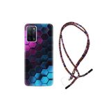 kilifland Oppo A55 ile Uyumlu Kılıf Rasta Ipli Boyun Askılı Desenli Silikon Petek 1825
