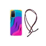 kilifland Oppo A55 ile Uyumlu Kılıf Rasta Ipli Boyun Askılı Desenli Silikon Renk Cümbüşü 1631